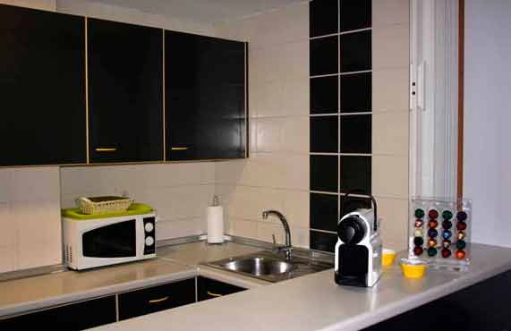 kitchen of the holiday apartment in Zaragoza
